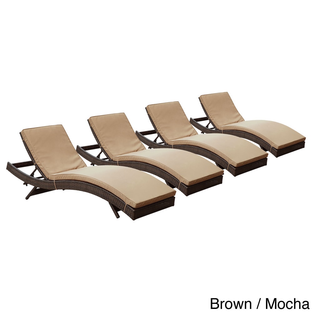 Peer Brown Mocha Outdoor Patio Chaise Set Of 4