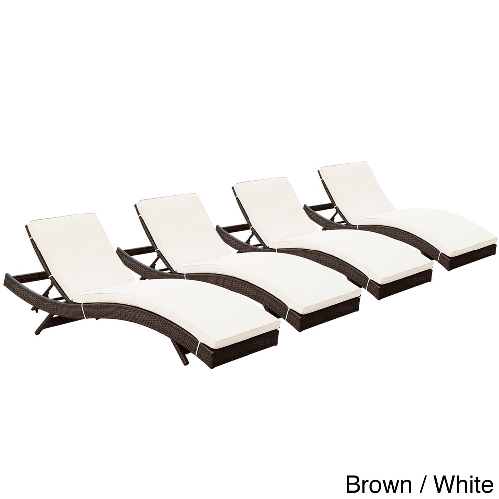 Peer Brown Mocha Outdoor Patio Chaise Set Of 4