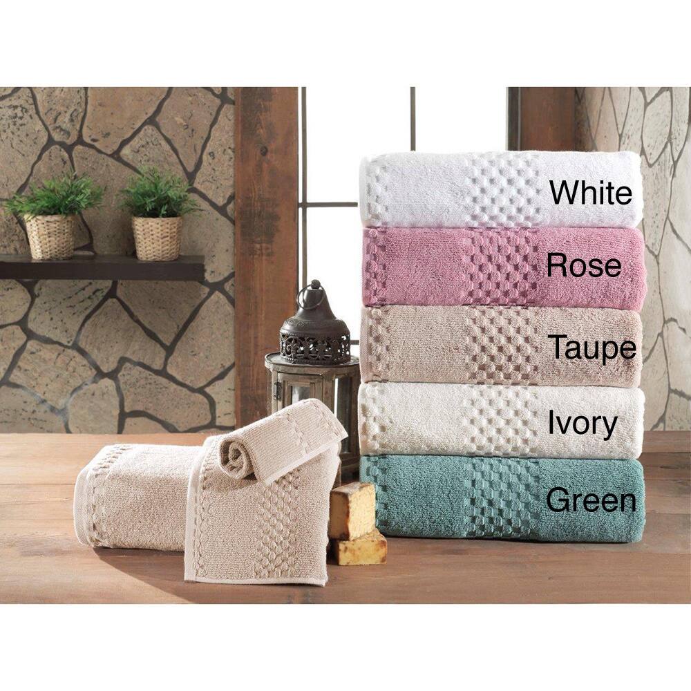 Fairfield Luxury Jacquard Turkish Cotton Bath Towels Set- Hotel Collection Towel (Set of 3)