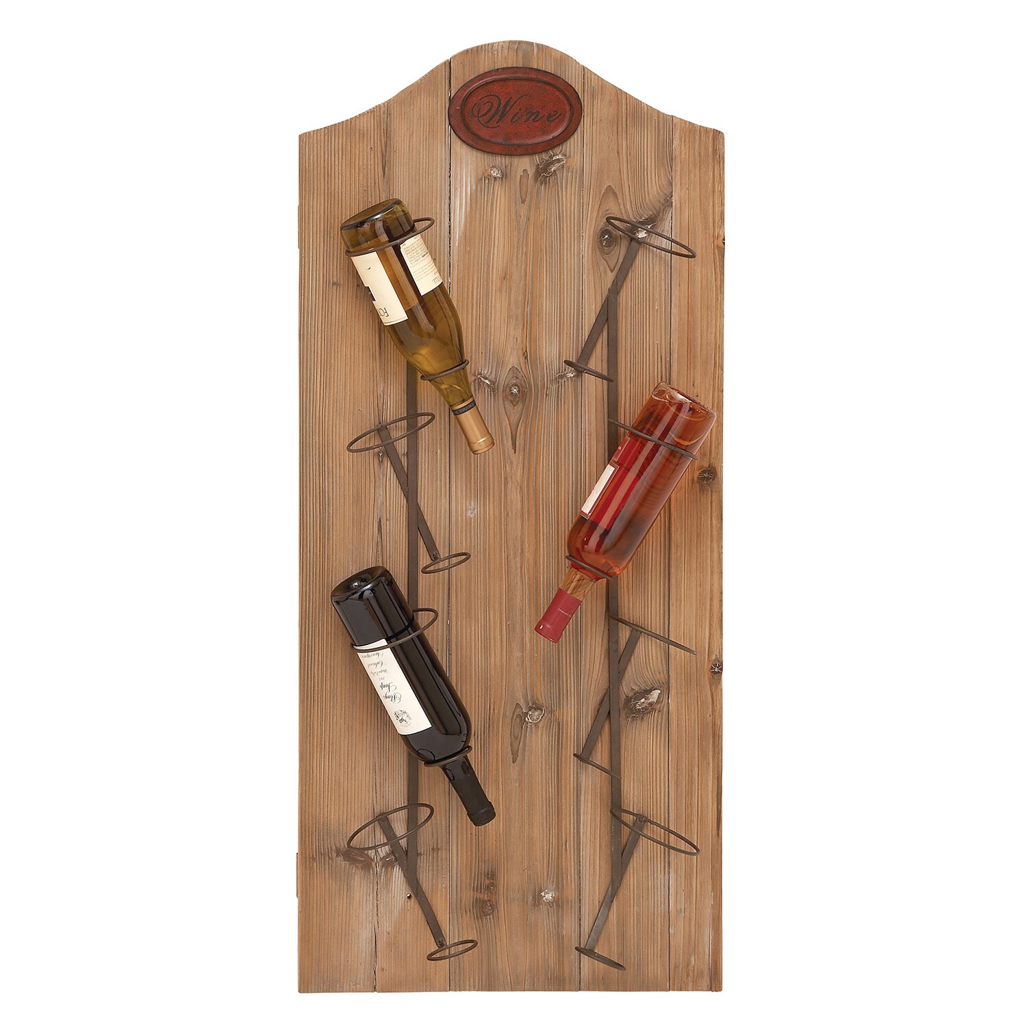 Wood And Metal Wall Wine Rack