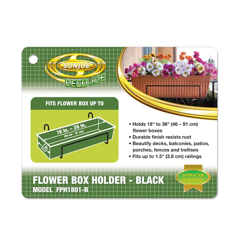 Sun Joe 'Deco Joe' Black Flower Box Holder - 18" to 36"