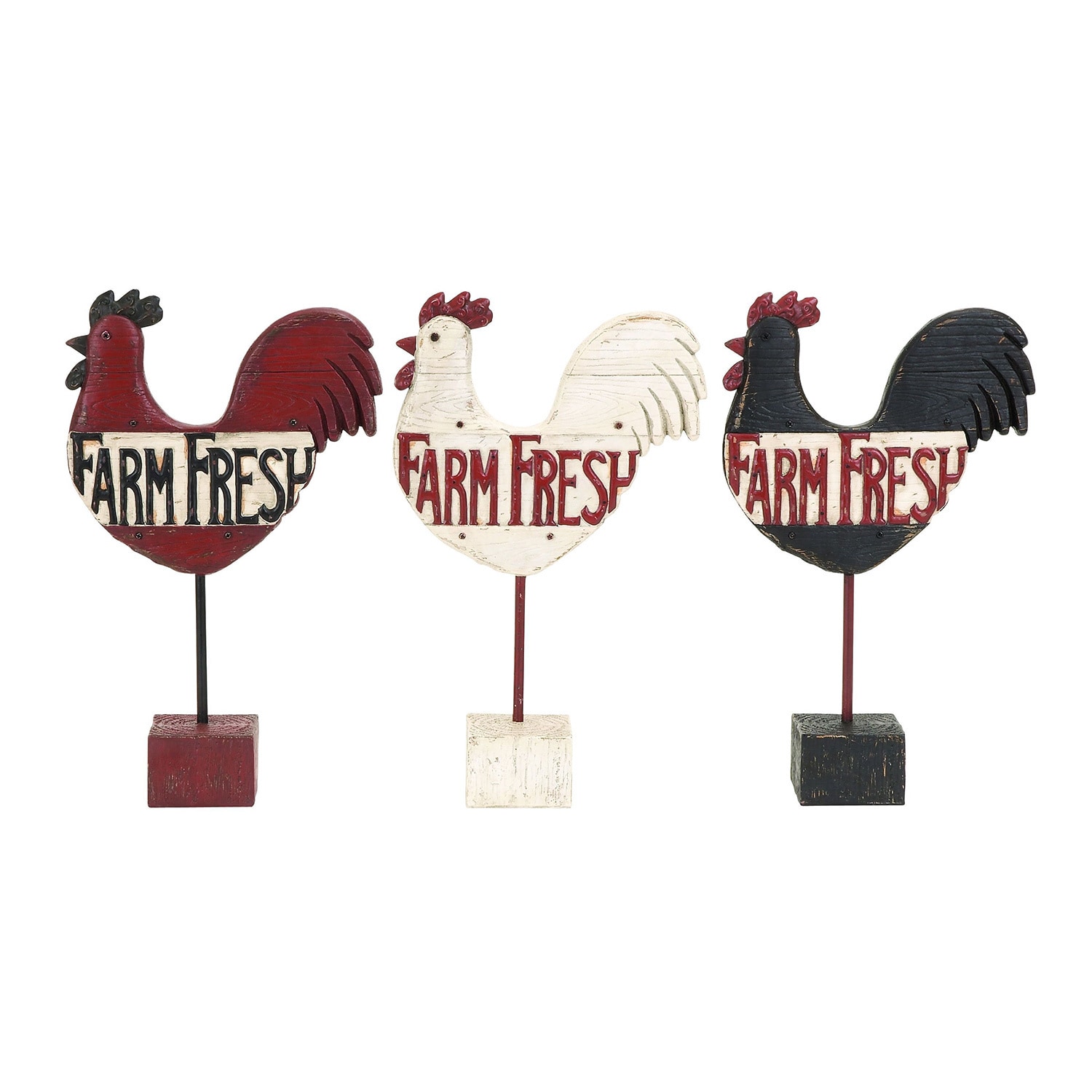 Assorted Kitchen Polystone Rooster Farm Fresh Sign
