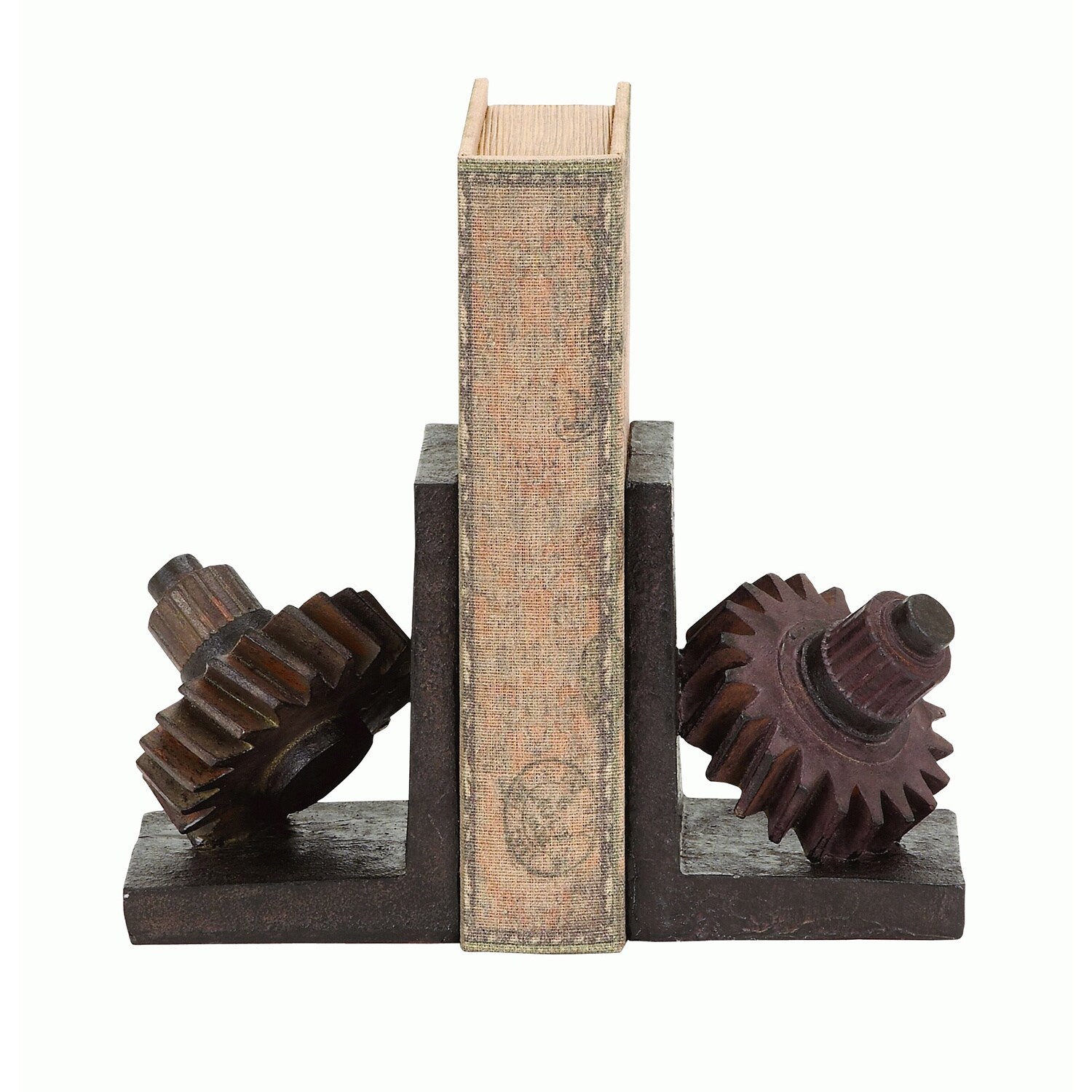 Rusted Gear Themed Book End Set