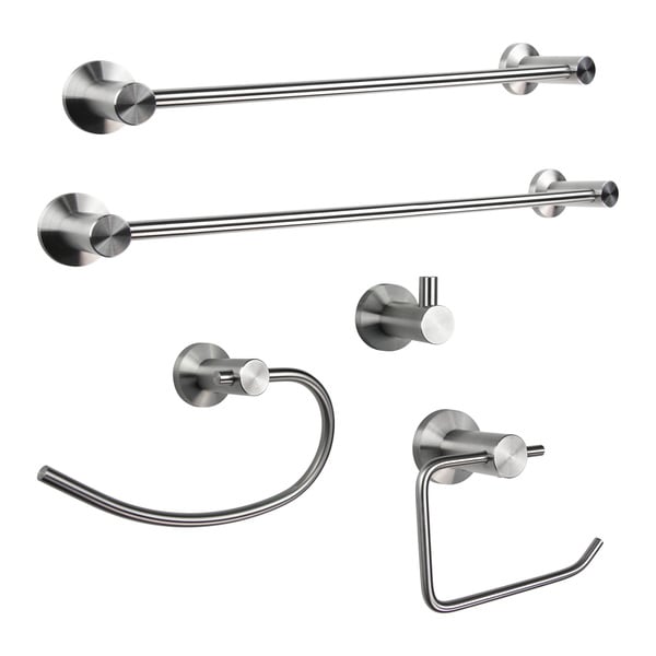 6Piece Bathroom Hardware Towel Bar Accessory Stainless Steel Set,Stainless Steel 