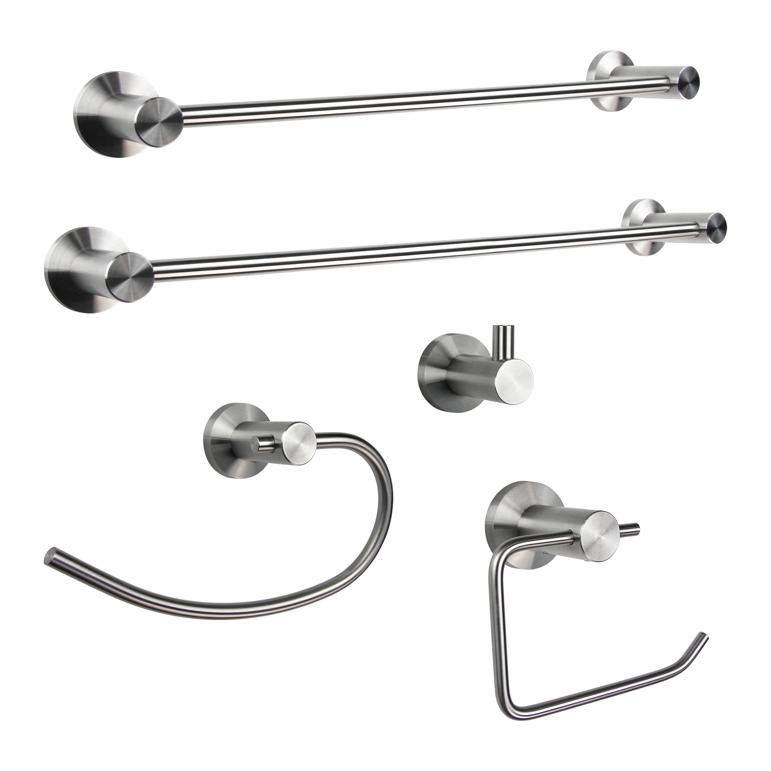 Boann Solid Stainless Steel Bathroom Accessory Set   18 And 24 Inch Towel Bars, Toilet Paper Holder, Robe Hook And Towel Ring