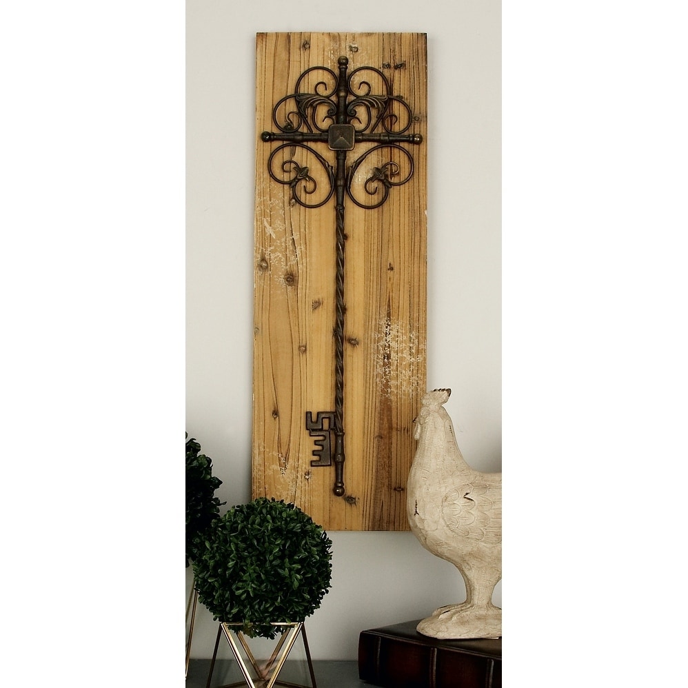 Enchanting Aged Wood Key Door Wall Plaque