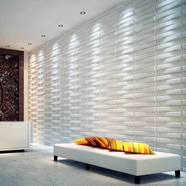 3d Basket Weave Brick Wall Panels Pack Of 10 Off White Overstock 8674537