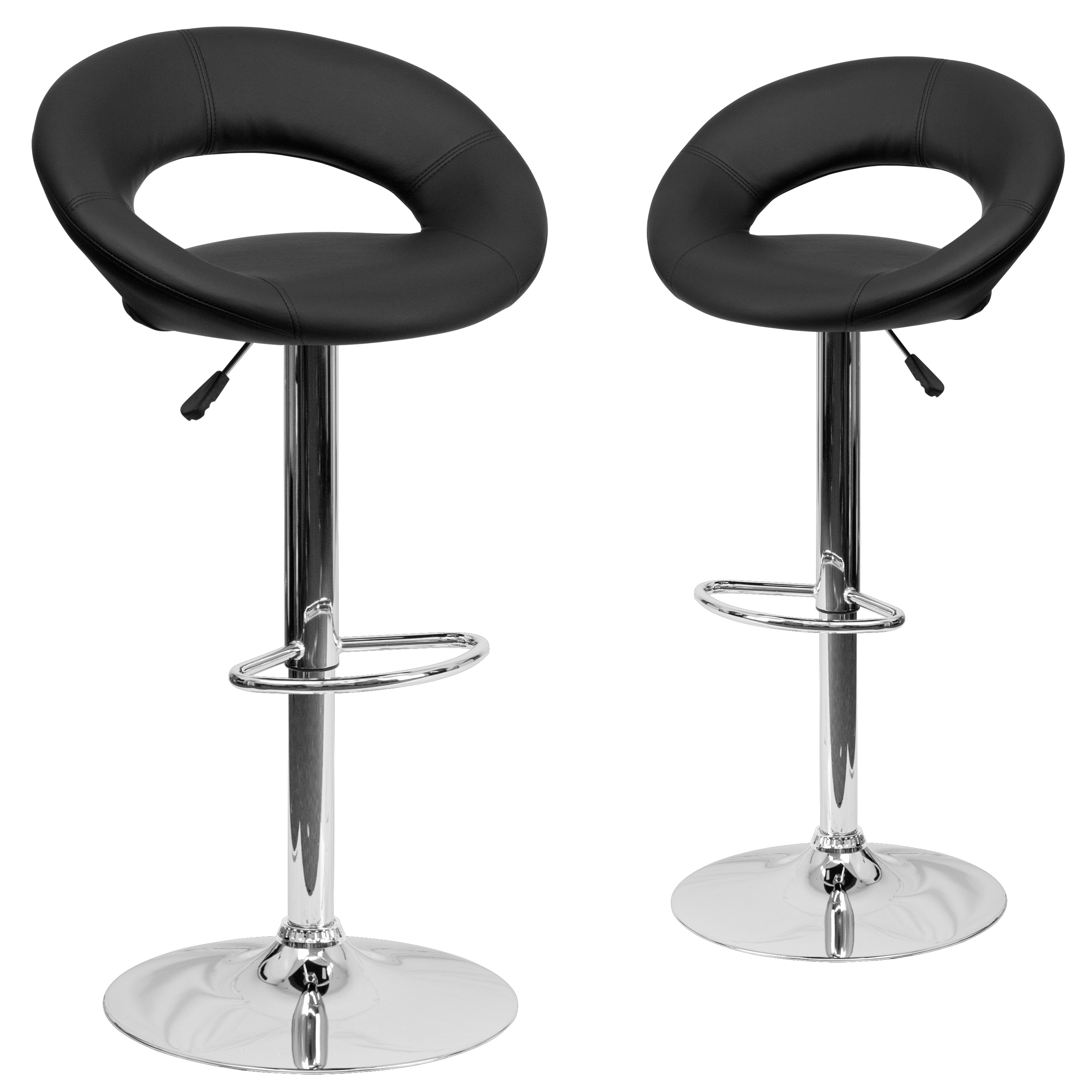 Chrome/ Vinyl Adjustable Height Bar Stools (set Of 2)