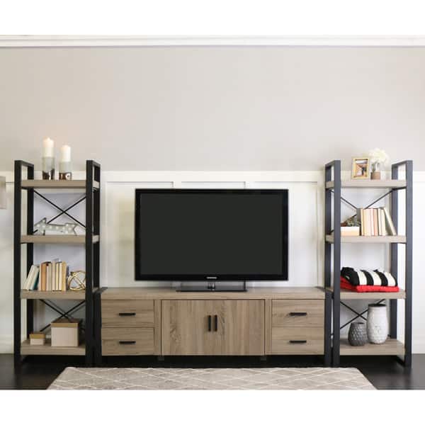 DISCO Burke Urban Driftwood 3-piece Entertainment Wall