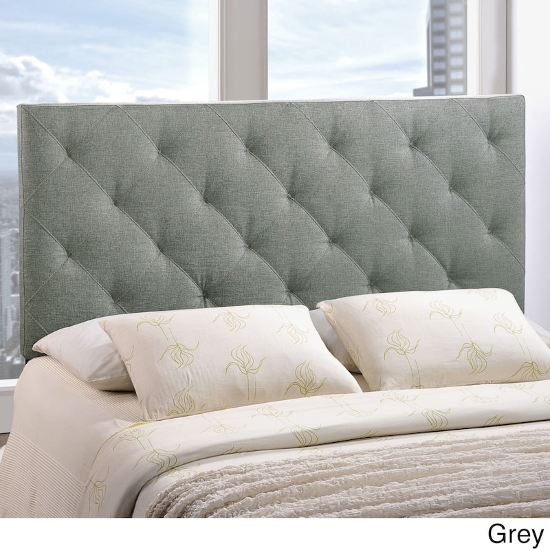 Theodore Queen Linen Tufted Headboard - Grey