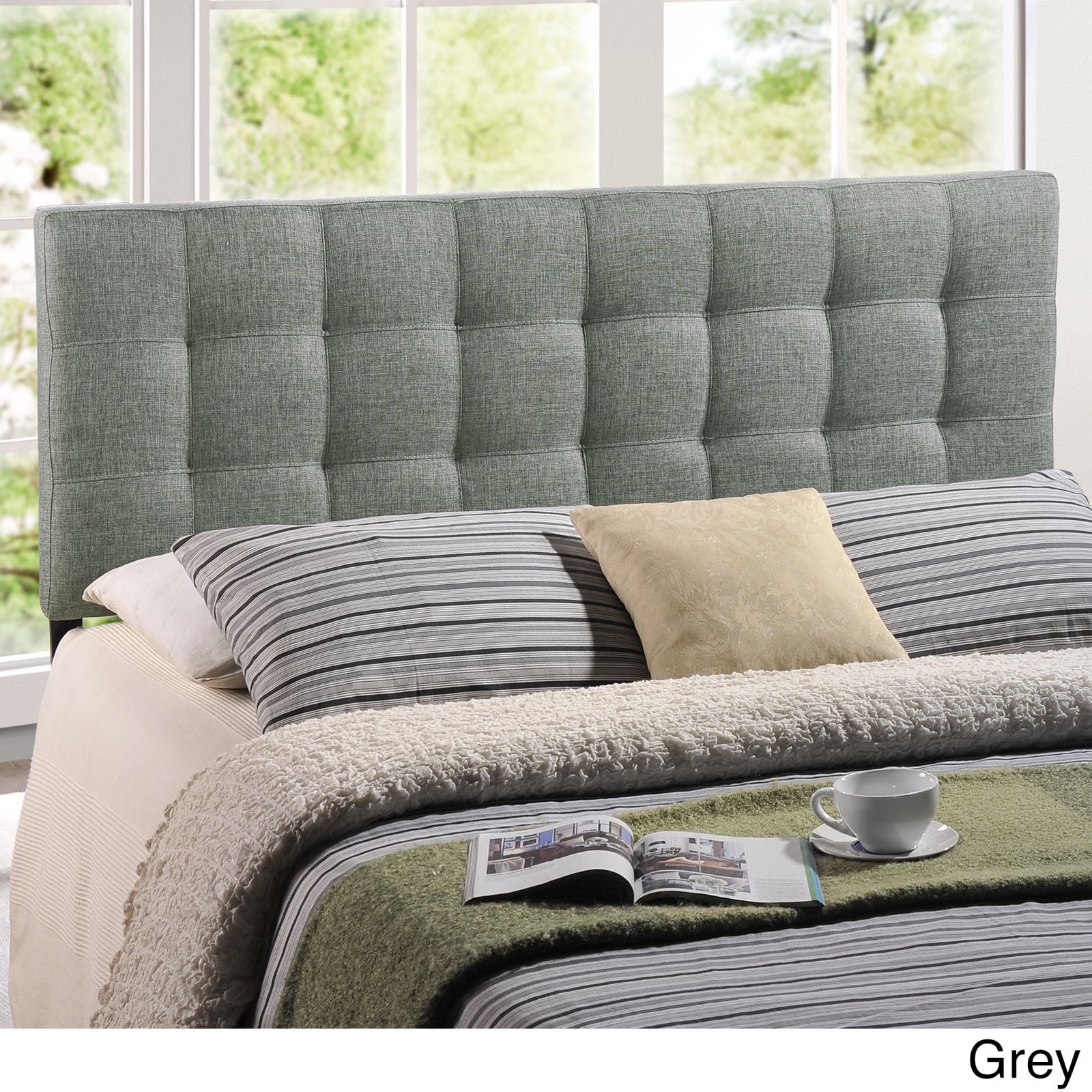 Modway Lily Queen Linen Headboard Grey Size Queen