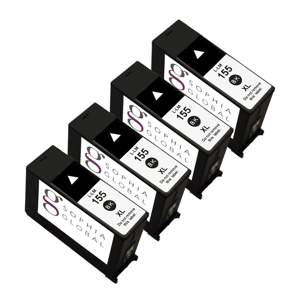 Sophia Global Remanufactured Black Ink Cartridge Replacement For Lexmark 155xl (pack Of 4)