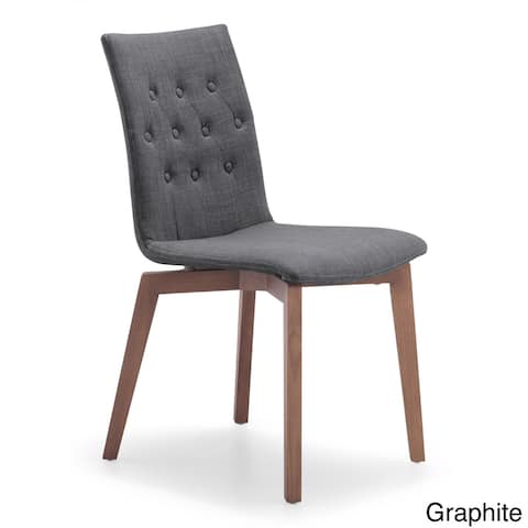 Orebro Wood and Tobacco, Graphite, or Pea Fabric Chair (Set of 2) - 21.3L x 18W x 35.4H