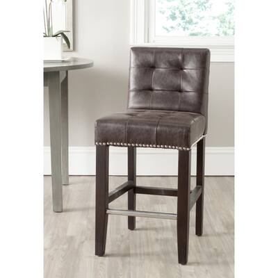 SAFAVIEH Thompson Antique Brown 24-inch Counter Stool - 16.7" x 20.1" x 34.4"