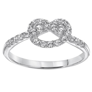 Shop Cambridge Sterling Silver 1/4ct TDW Diamond Infinity Love Knot ...
