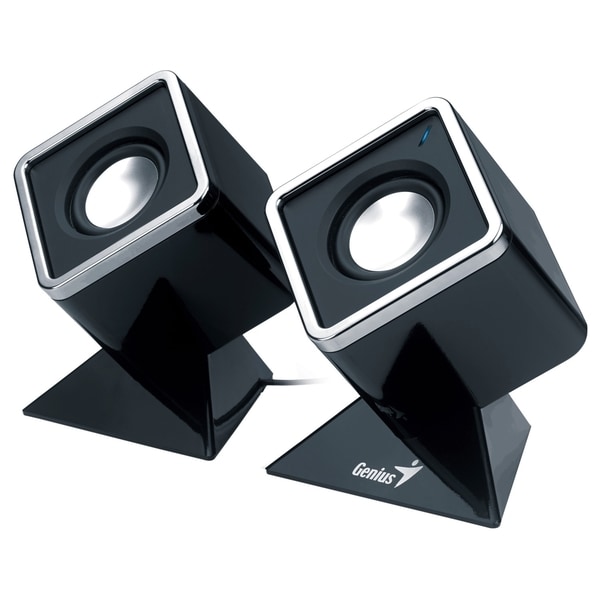 Genius SP D150 2.0 Speaker System   4 W RMS   Black, Aluminum