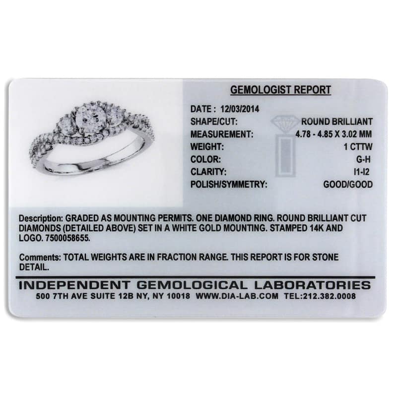 Miadora Signature Collection 14k White Gold 1ct TDW Diamond 3-stone Split Shank Engagement Ring