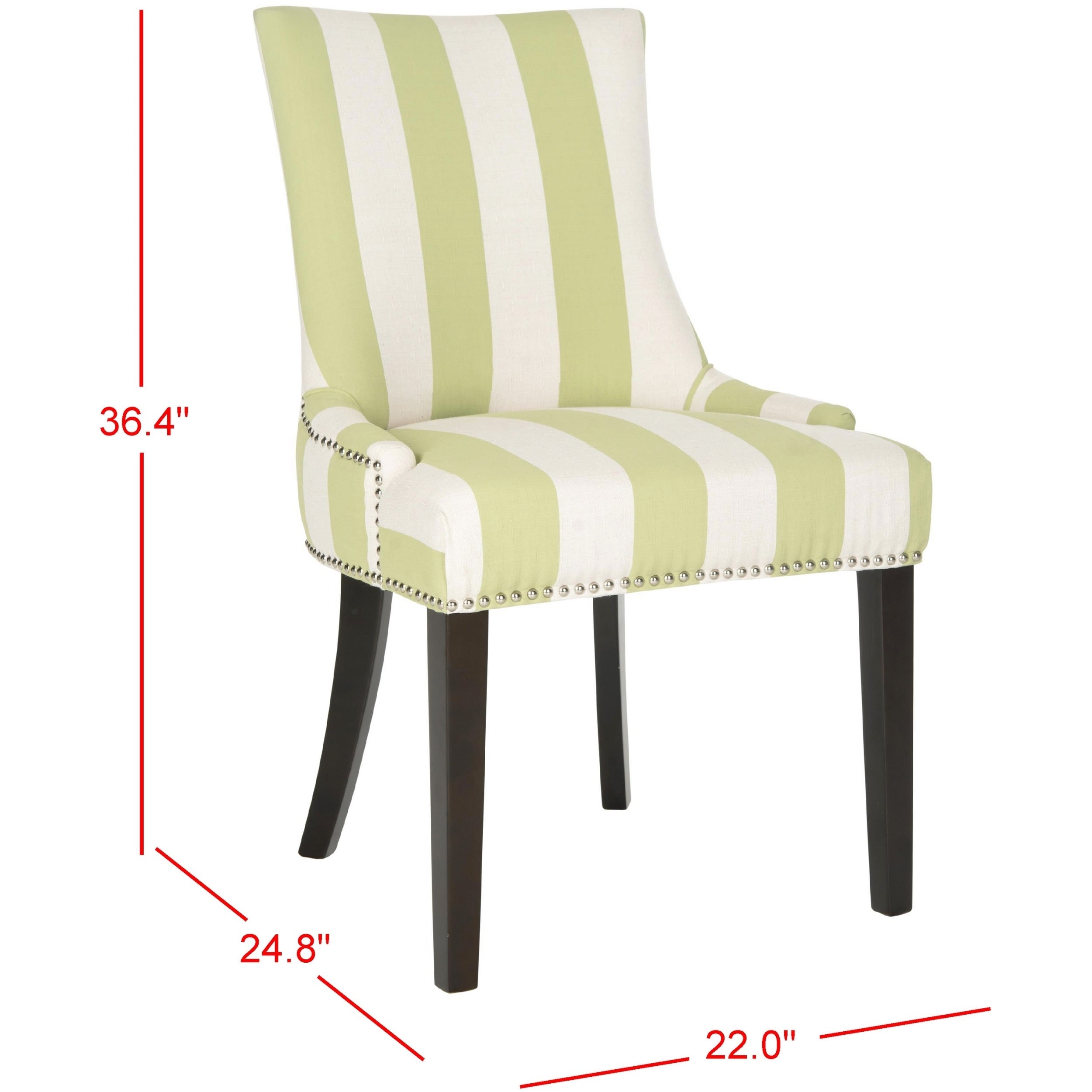 Safavieh Dining Lester Green White Stripe Chairs Set Of 2 Safavieh Dining Lester Green White Stripe Chairs Set Of 2