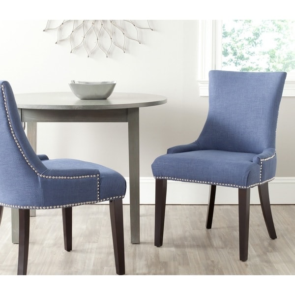 Shop Safavieh En Vogue Dining Lester Light Denim Blue Chairs (Set of 2) On Sale Free