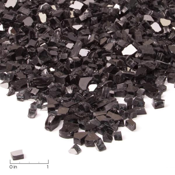 Black Reflective Fire Glass
