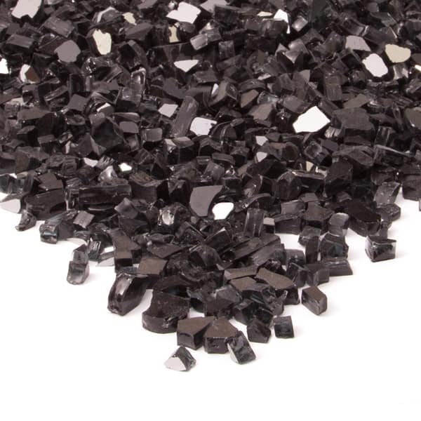 Black Reflective Fire Glass