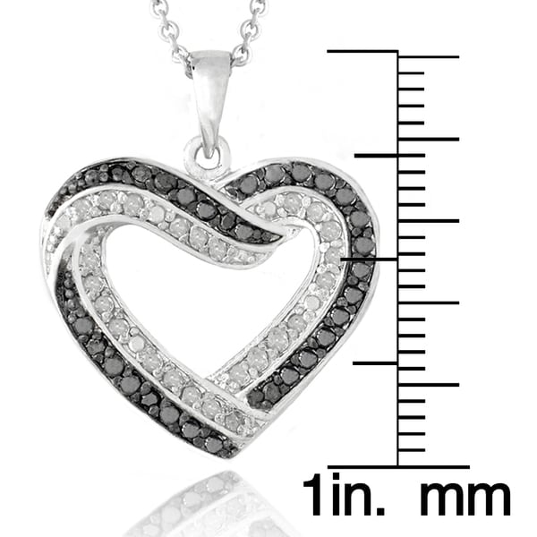 Double Heart Infinity Blue and White Diamond Pendant 1//10 CTW 16 Diamonds