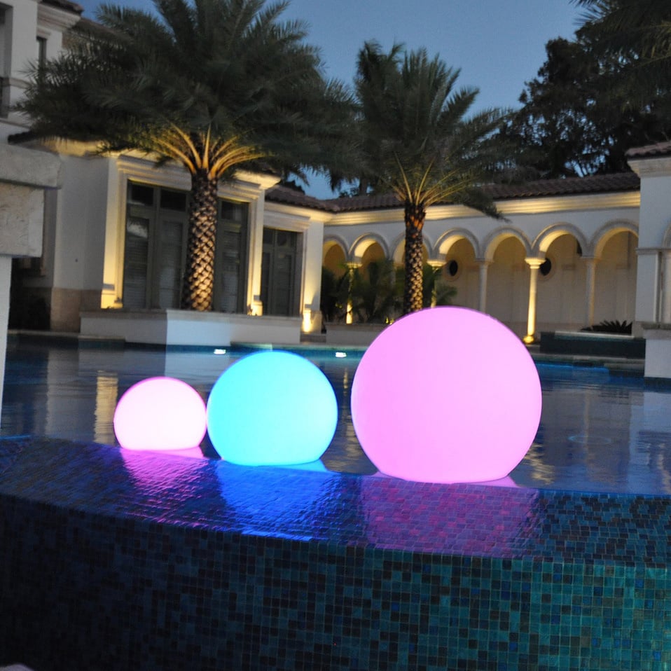 PublicLight LED Illuminated All-in-1 Floor, Hanging, and Floating Sphere Lantern Orb Light