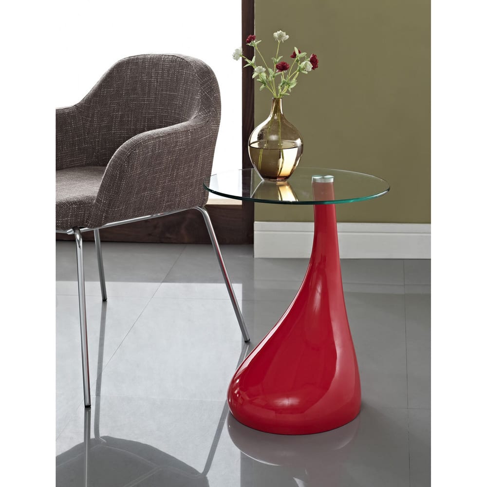 Red Teardrop Side Table
