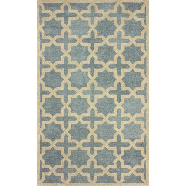 nuLOOM Handtufted Moroccan Trellis Blue Wool Rug (5' x 8') Free