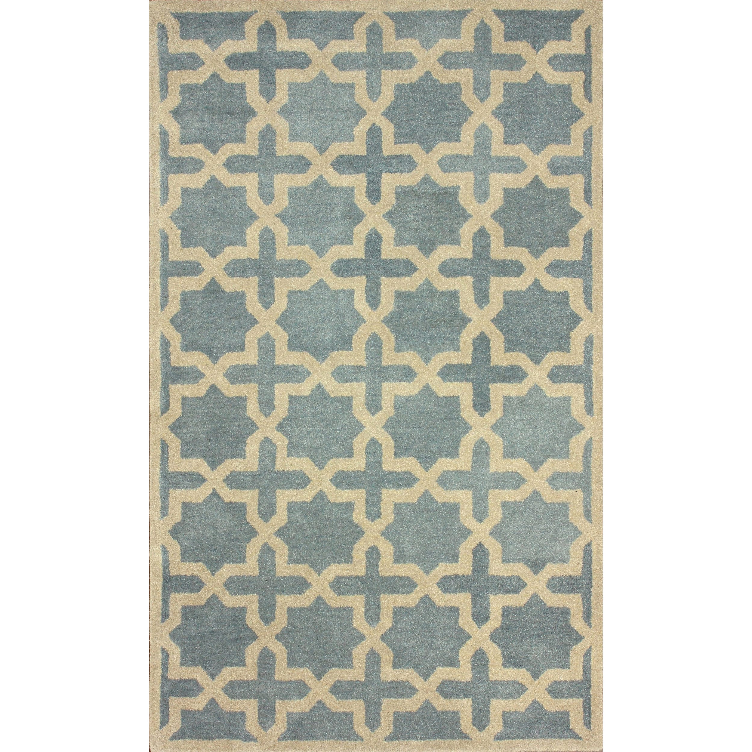 Nuloom Hand tufted Moroccan Trellis Blue Wool Rug (5 X 8)