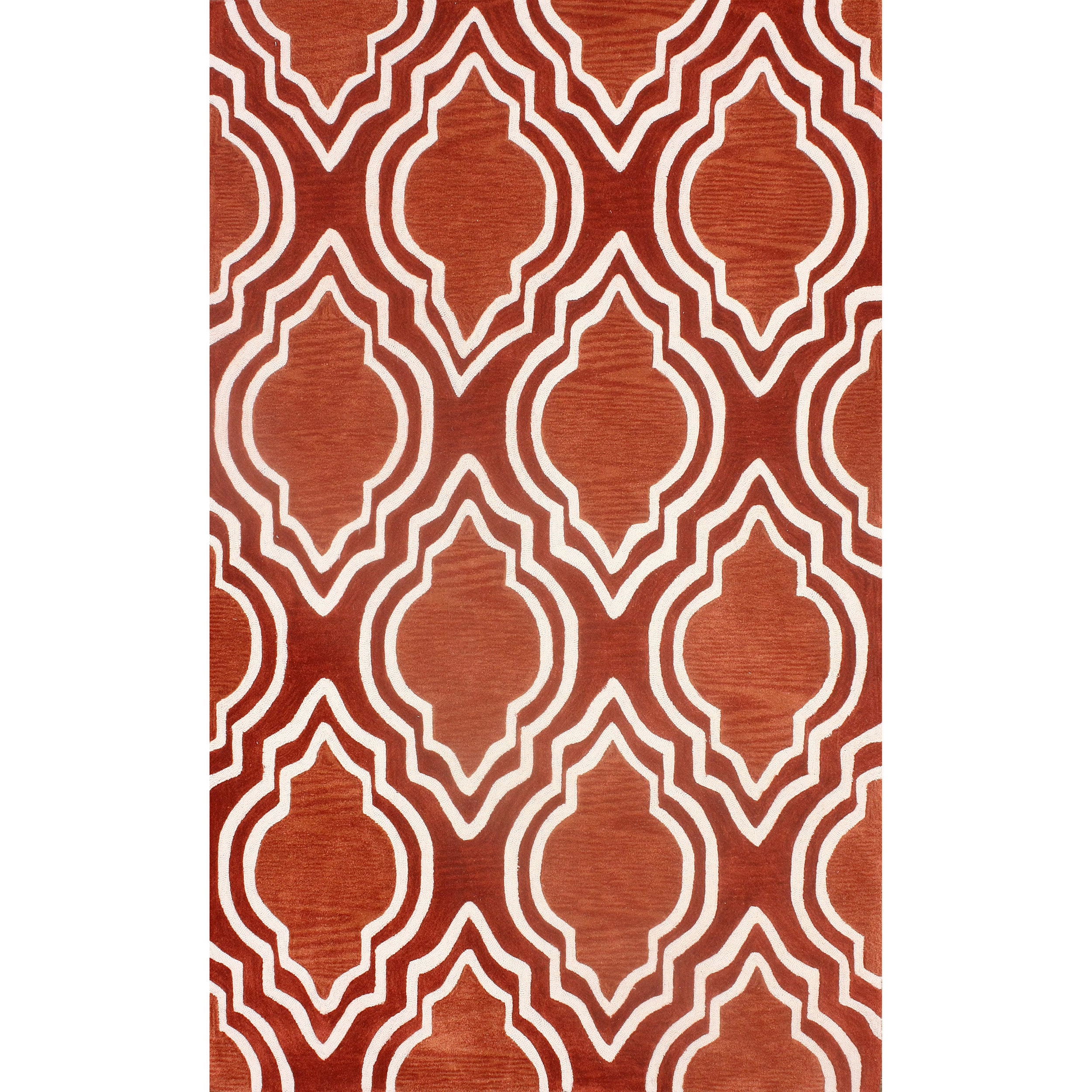 Nuloom Hand tufted Abrash Polyester Moroccan Trellis Rust Rug (76 X 96)