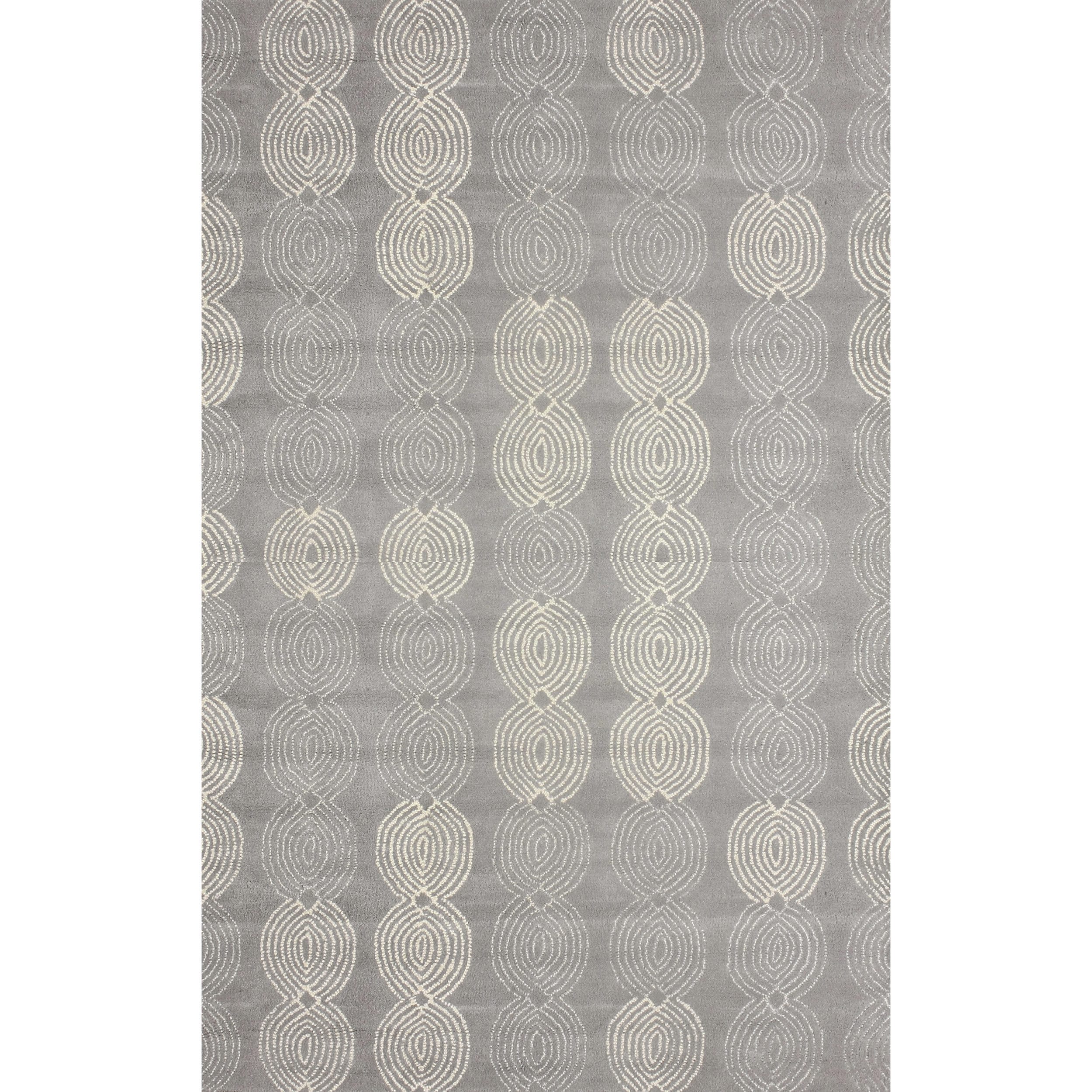 Nuloom Handmade Elegant Link Grey Wool Rug (76 X 96)