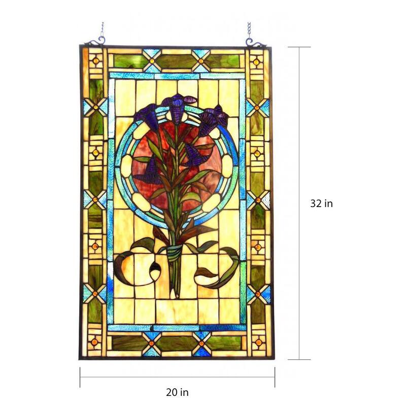 Chloe Tiffany Style Floral Design Window Panel/ Suncatcher