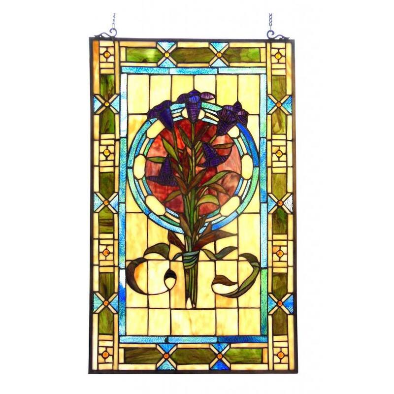 Chloe Tiffany Style Floral Design Window Panel/ Suncatcher
