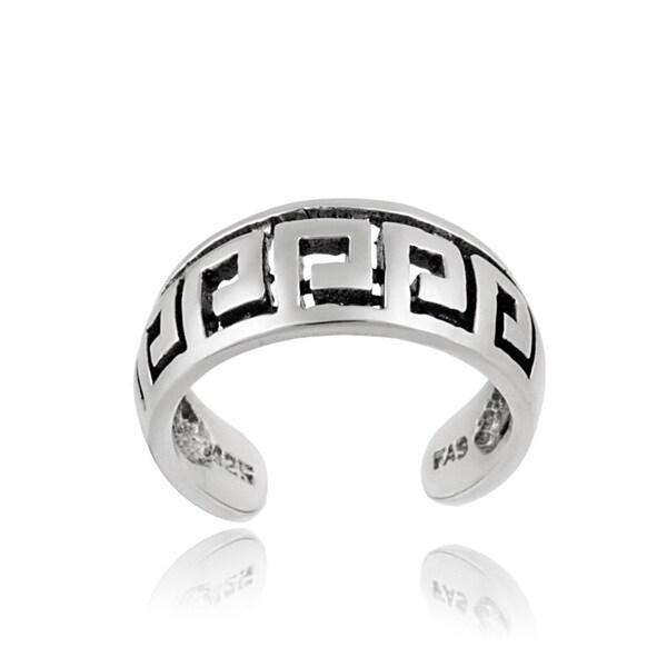 Mondevio Sterling Silver Greek Key Design Toe Ring