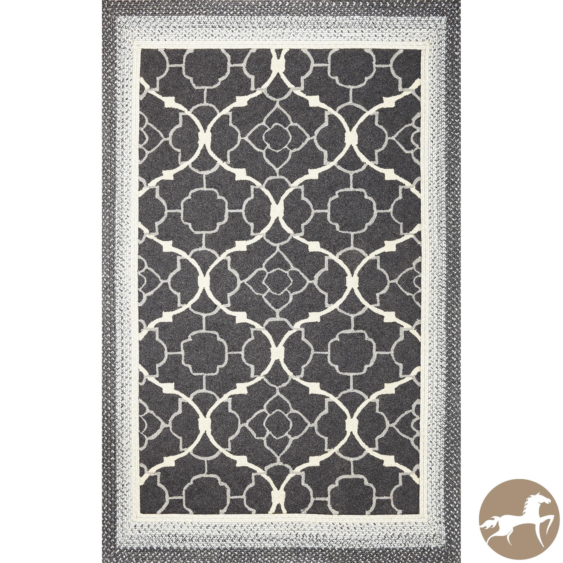 Christopher Knight Home Charcoal Filigree Area Rug (76 X 96)