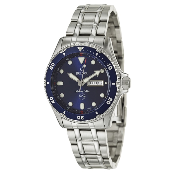 Bulova Men's 'Marine Star' Stainless Steel Japanese Quartz Watch Bulova Men's Bulova Watches