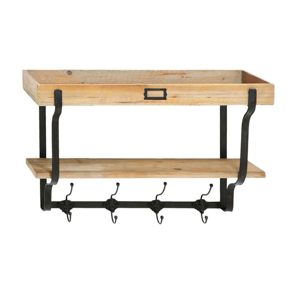 Functional Multilevel Wall Shelf with Hooks   15937584  