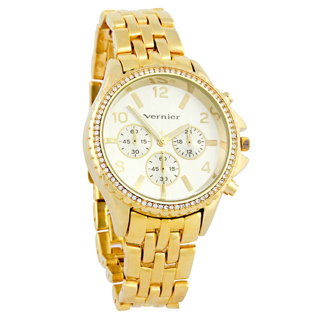 Vernier Women's Faux Chronograph Gold-Tone Bracelet Watch