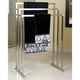 preview thumbnail 1 of 0, Pedestal Satin Nickel 3-tier Iron Towel Rack