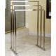preview thumbnail 2 of 0, Pedestal Satin Nickel 3-tier Iron Towel Rack
