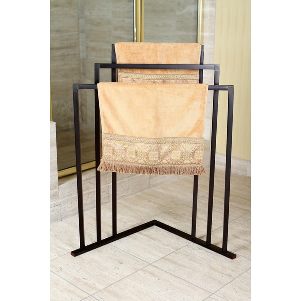 Oil rubbed bronze online free standing towel rack