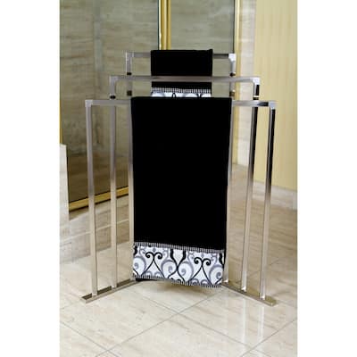 Brushed Nickel 3-tier Iron Construction Corner Towel Rack - Grey