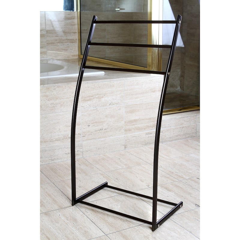 Kingston Brass Oil Rubbed Bronze Pedestal Iron Construction Towel Rack