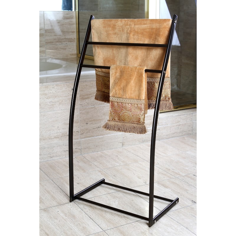 Kingston Brass Oil Rubbed Bronze Pedestal Iron Construction Towel Rack