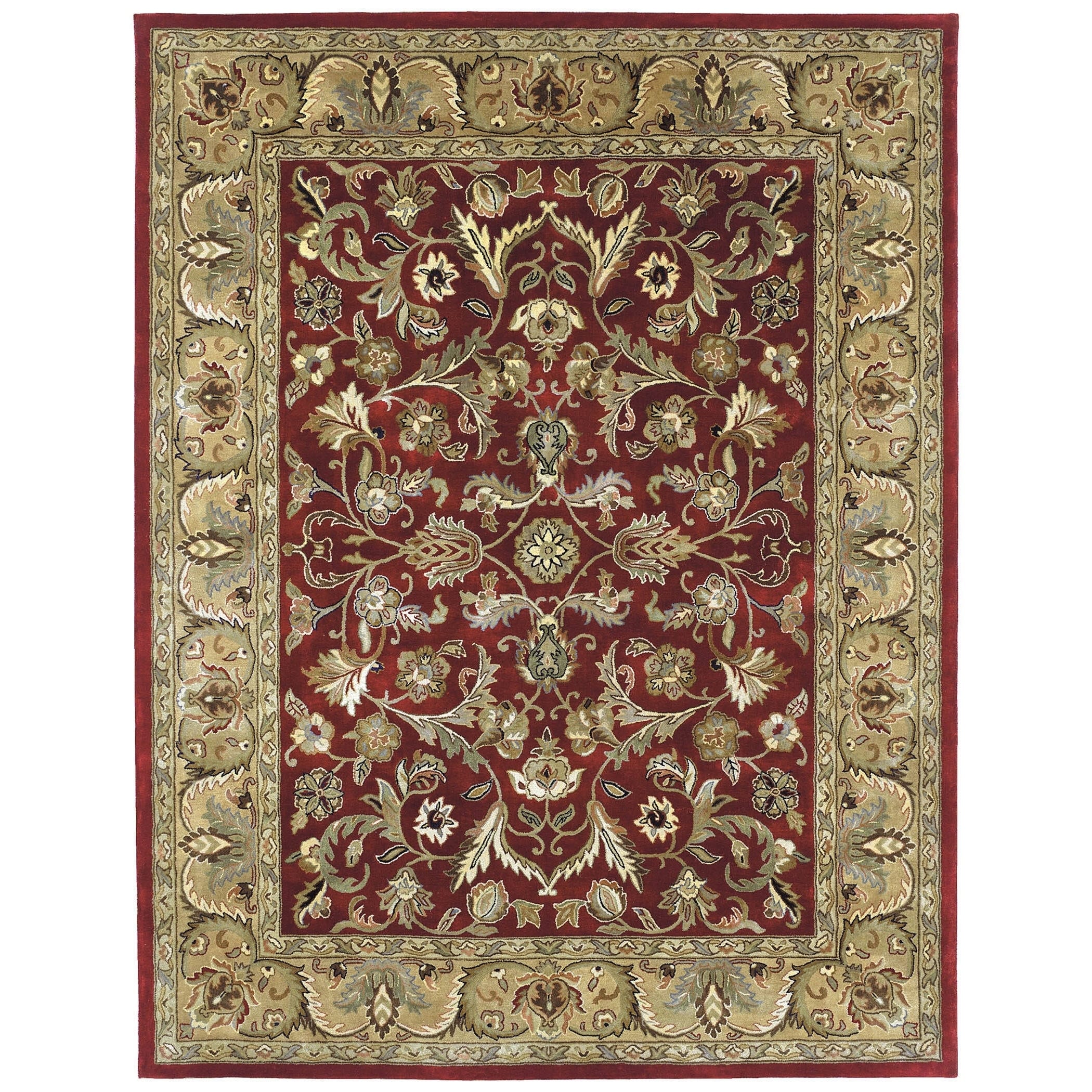 Hand tufted Royal Taj Red Wool Area Rug (2 X 3)