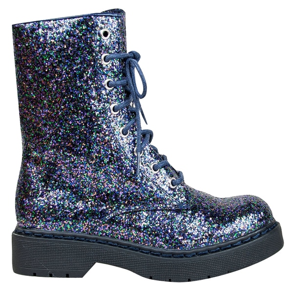 womens glitter combat boots