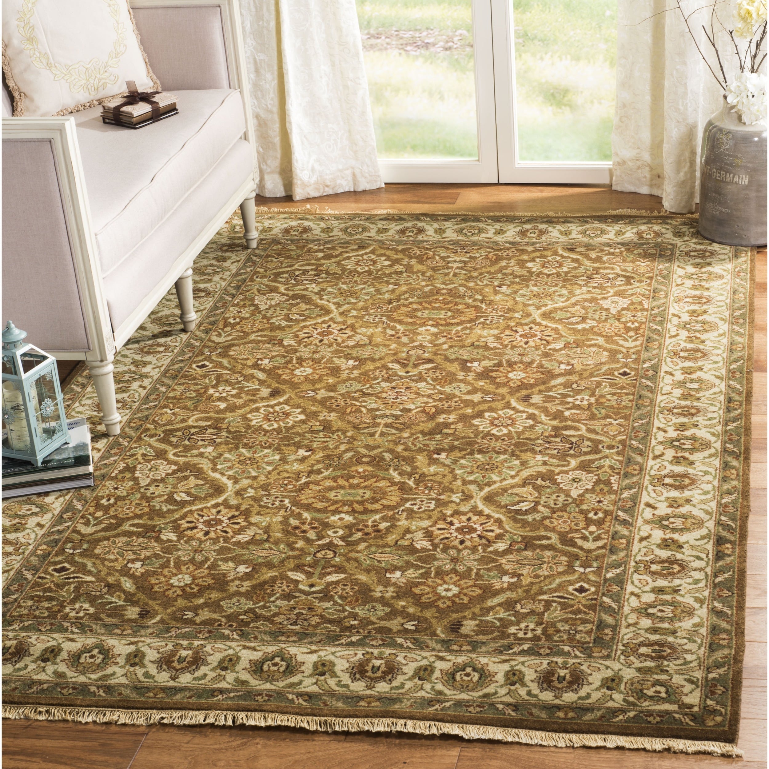 Safavieh Hand knotted Old World Brown/ Beige Wool Rug (4 X 6)