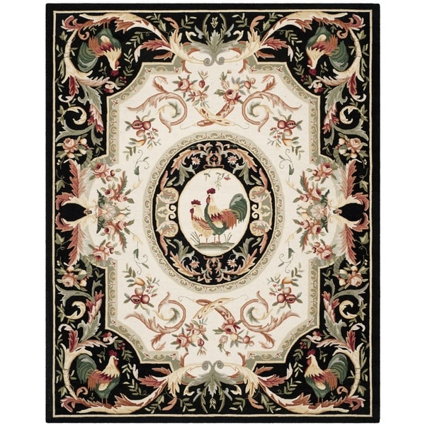 Safavieh Hand-hooked Chelsea Ivory/ Black Wool Rug - 8'9 x 11'9
