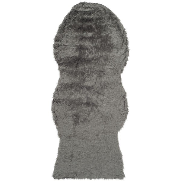 Shop Safavieh Handmade Faux Sheepskin Grey Japanese Acrylic Rug 2'6 x